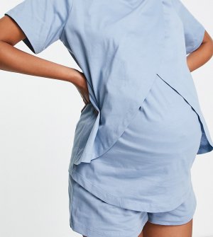 Голубые пижамные шорты из органического хлопка ASOS DESIGN Maternity – Выбирай и Комбинируй-Зеленый цвет