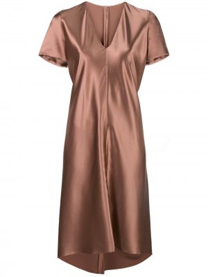 Расклешенное платье с короткими рукавами Peter Cohen. Цвет: коричневый