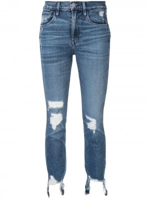 Укороченные джинсы Straight Authentic 3x1. Цвет: синий