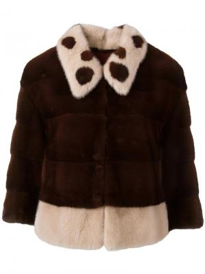 Укороченная куртка с рукавами три четверти Blancha. Цвет: коричневый