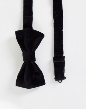 Черный бархатный галстук-бабочка Devils Advocate