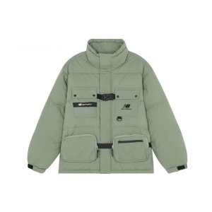 Printed Collar Down Jacket With Multiple Pockets Men Outerwear Green AMJ14328-OLG New Balance