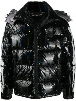 Пуховик Skeleton Philipp Plein. Цвет: черный
