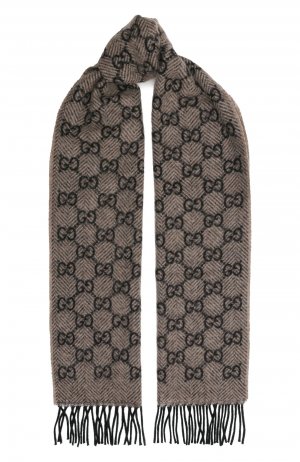 Кашемировый шарф Gucci. Цвет: серый