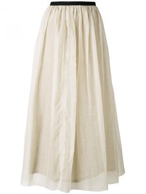 Присборенная юбка с эластичным поясом Pas De Calais. Цвет: телесный