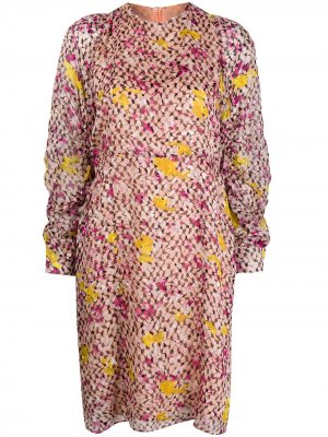Платье миди с абстрактным принтом Lala Berlin. Цвет: розовый
