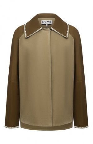 Замшевая куртка Loewe. Цвет: зелёный
