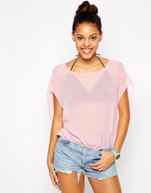 Шифоновая блузка American Apparel. Цвет: конфетно-розовый