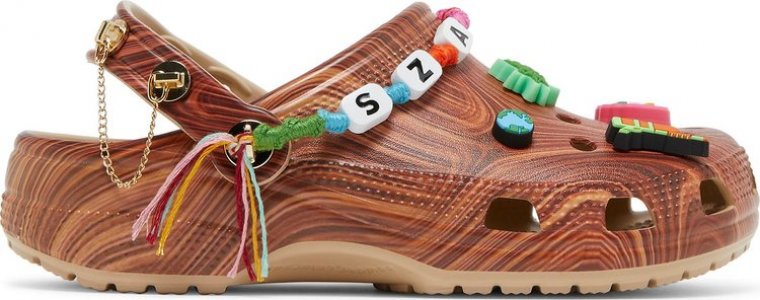Кроссовки SZA x Wmns Classic Clog Woodgrain, коричневый Crocs