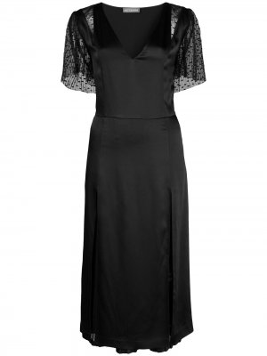 Коктейльное платье с сетчатыми рукавами Altuzarra. Цвет: черный