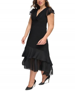 Платье А-силуэта больших размеров с развевающимися рукавами , черный Tommy Hilfiger