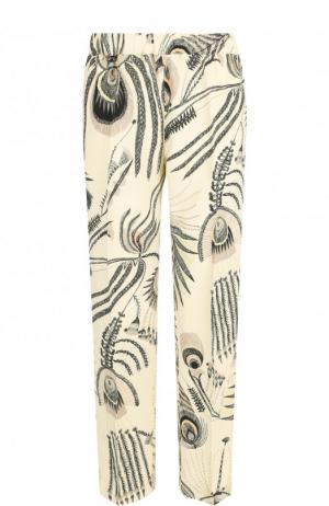 Укороченные брюки со стрелками и принтом Dries Van Noten. Цвет: кремовый