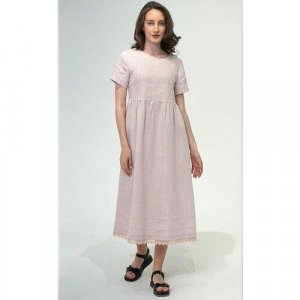 Платье льняное нежно-розовое 48 размер OSTRAYA ROZA. Цвет: нежно-розовый/розовый
