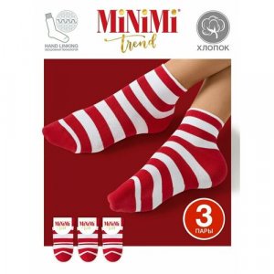 Носки , 3 пары, размер 35-38 (23-25), красный MiNiMi. Цвет: красный
