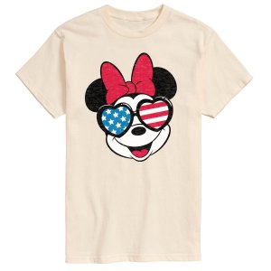 Мужские солнцезащитные очки в форме сердца с изображением американского флага 's Minnie Mouse и футболка рисунком Disney