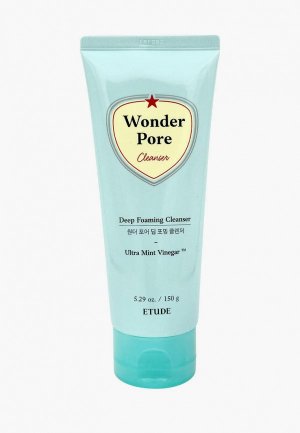 Пенка для умывания Etude Wonder Pore Deep Foaming Cleanser кожи с расширенными порами, 150 мл. Цвет: голубой