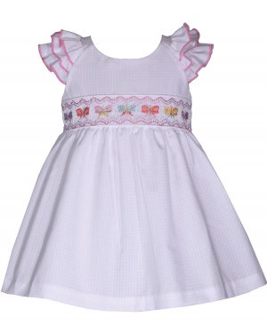 Платье с рюшами и рукавами-бабочкой для маленьких девочек Bonnie Baby