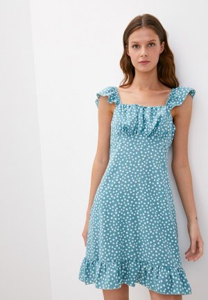 Платье Moona Store. Цвет: голубой