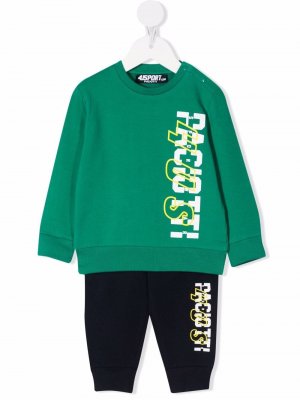 Спортивный костюм с графичным принтом Cesare Paciotti 4Us Kids. Цвет: зеленый