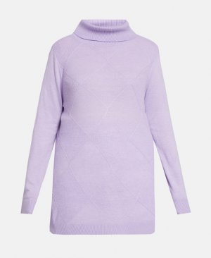 Пуловер с высоким воротником , лиловый Ulla Popken