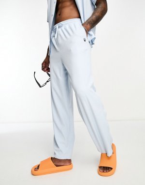 Текстурированные пляжные брюки Bolongaro Trevor синего цвета