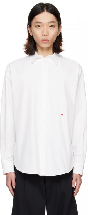 Белая рубашка с вышивкой , цвет White Moschino