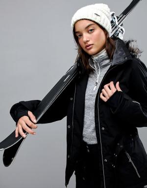 Лыжная куртка с поясом и съемным капюшоном -Черный Killtec