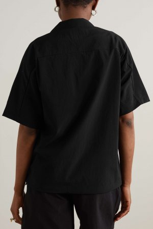 SNOW PEAK Рубашка из жатой ткани со вставками, черный