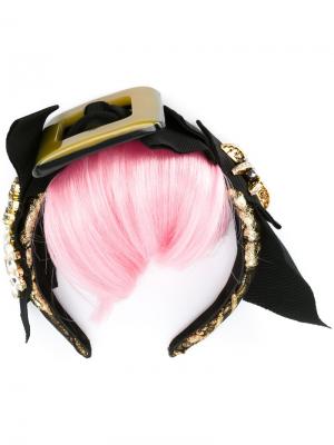 Ободок для волос с накладной челкой Dolce & Gabbana. Цвет: чёрный