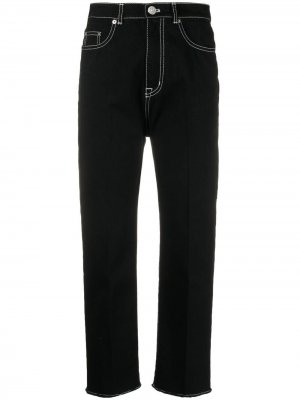 Укороченные джинсы с завышенной талией Nº21. Цвет: черный