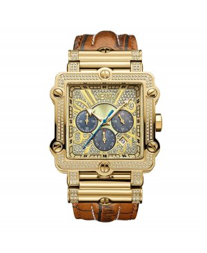 Мужские часы Phantom Diamond (1 карат) из нержавеющей стали с золотым покрытием 18 карат Jbw