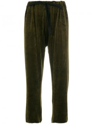 Укороченные брюки на шнурке Hache. Цвет: зелёный