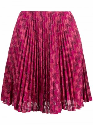 Плиссированная юбка миди с узором зигзаг M Missoni. Цвет: розовый