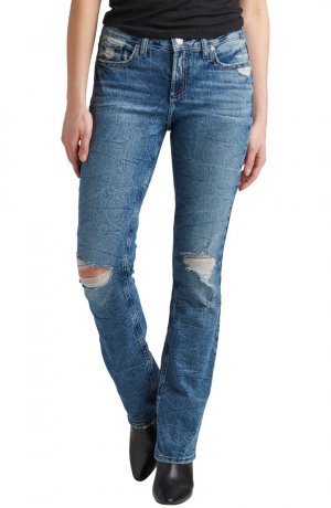 Рваные зауженные джинсы Suki Bootcut Silver Jeans Co.