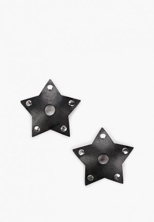 Наклейки на грудь LeFrivole Полицейские звезды, пэстисы, d 7 см, 1 пара. Цвет: черный