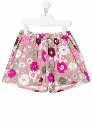 TEEN cotton floral-print shorts Douuod Kids. Цвет: бежевый