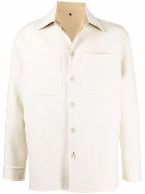 Кашемировая куртка-рубашка с длинными рукавами Fendi. Цвет: бежевый