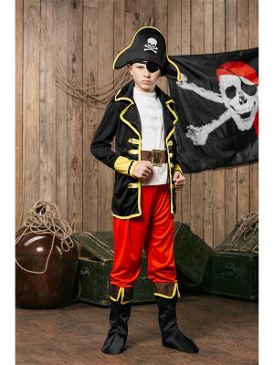 Костюм пирата для мальчиков из 6 предметов La Mascarade. Цвет: черный, желтый, красный