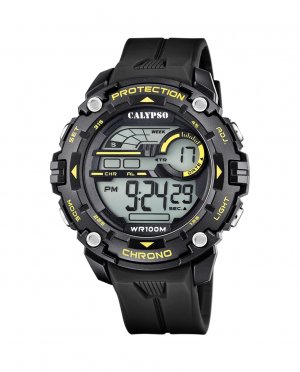 K5819/4 Digital For Man черные резиновые мужские часы , черный Calypso