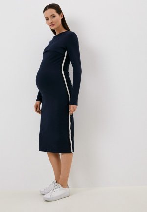 Платье MilkyMama for pregnant and nursing. Цвет: синий