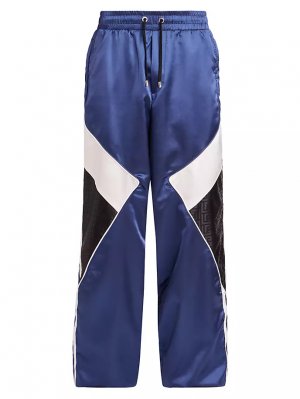 Атласные спортивные брюки с монограммой , синий Balmain
