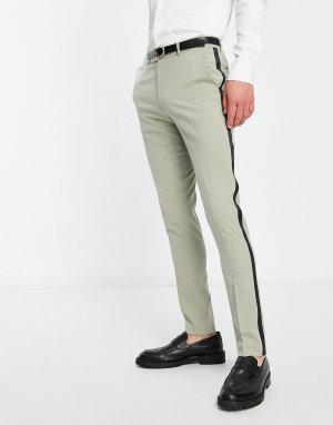 Узкие брюки-смокинги цвета хаки ASOS DESIGN