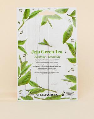 Маска для лица с экстрактом зеленого чая Jeju Vitamasque. Цвет: бесцветный