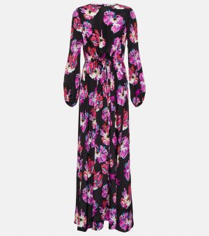 Платье макси из смесового шелка с принтом sydney, мультиколор Diane von Furstenberg