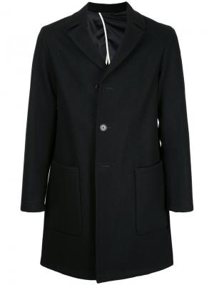 Однобортное пальто Estnation. Цвет: чёрный