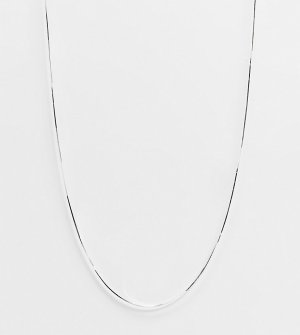 Ожерелье-цепочка из стерлингового серебра с плоскими звеньями -Серебристый Kingsley Ryan
