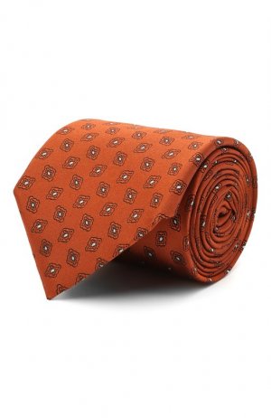 Шелковый галстук Zegna. Цвет: оранжевый