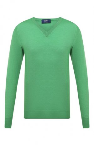 Пуловер из кашемира и шелка Fedeli. Цвет: зелёный
