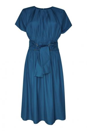 Синее платье-миди Adolfo Dominguez. Цвет: синий