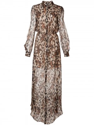 Полупрозрачное платье с леопардовым принтом Rachel Zoe